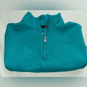 Calvin Klein Teal Half-Zip Sweatshirt